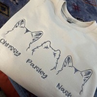 Personalized Embroidered Pet Ear Dog Cat Ear Sweatshirt Gift For Pet Lover