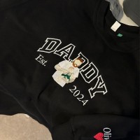 Personalized Embroidered Daddy Portrait from Photo Sweatshirt Gift For Dad