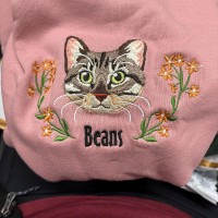Personalized Embroidered Dog Cat Face Pet Portrait Sweatshirt Gift For Pet Lover