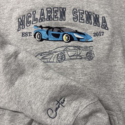 Personalized Embroidered Car Photo Sweatshirt Gift For Car Lover