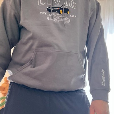 Personalized Embroidered Car Photo Hoodie Gift For Car Lover