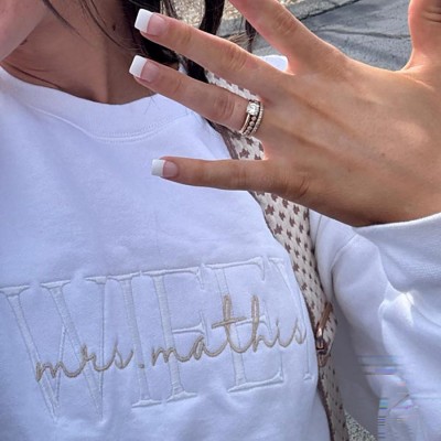 Personalized Embroidered Wifey Sweatshirt Bridal Shower Gift