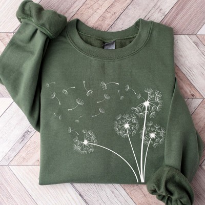 Dandelion Sweatshirt Womens Windflower Sweatshirt Gifts for 