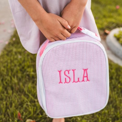 Personalized Kid School Lunch Bag with Embroidered Name Toddler Handmade Lunch Box Bag Back to School Essential