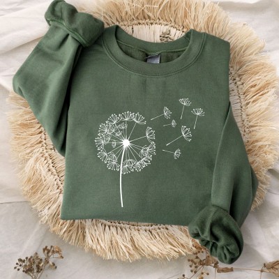 Dandelion Sweatshirt Womens Windflower Sweatshirt Gifts for 