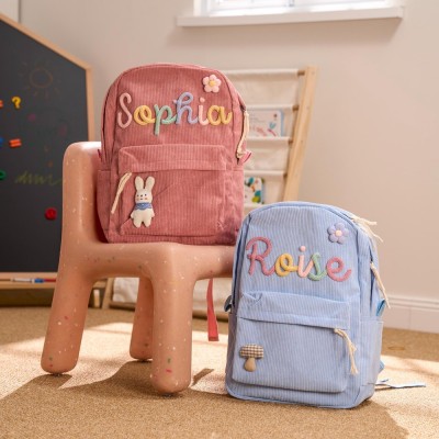 Personalized Kid Backpack School Bag with Embroidered Name Toddler Preschool Backpack Back to School Gift